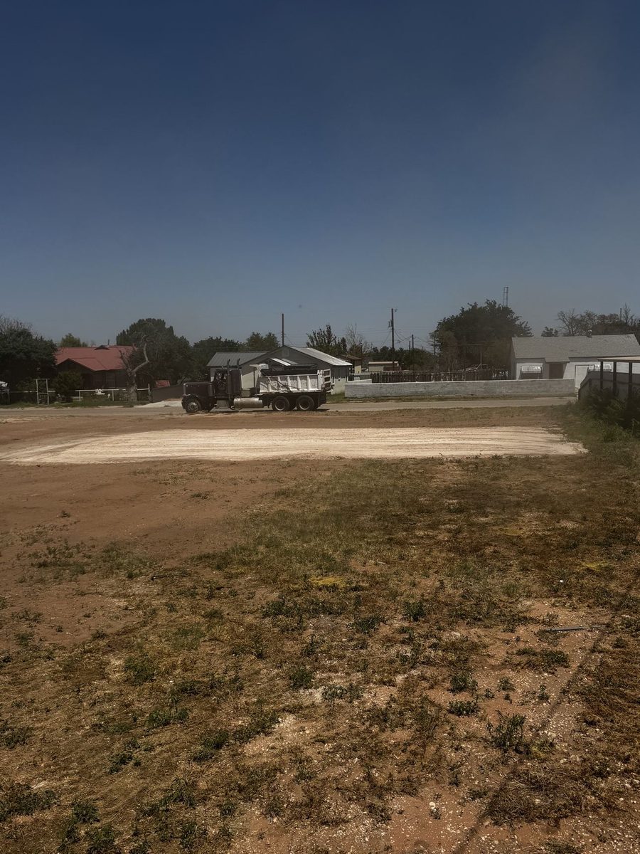 Graded site prepared with motor grader work