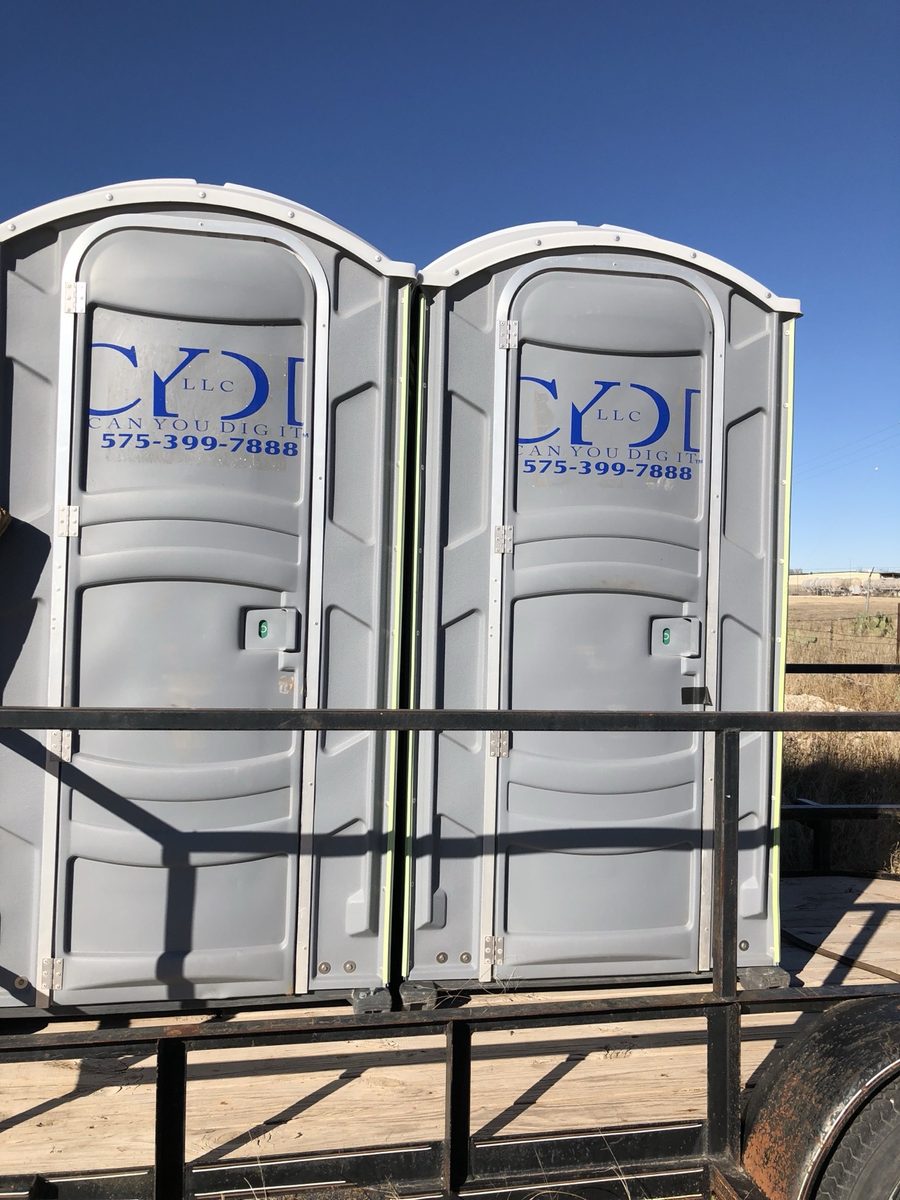 Can You Dig It branded porta potty rental units