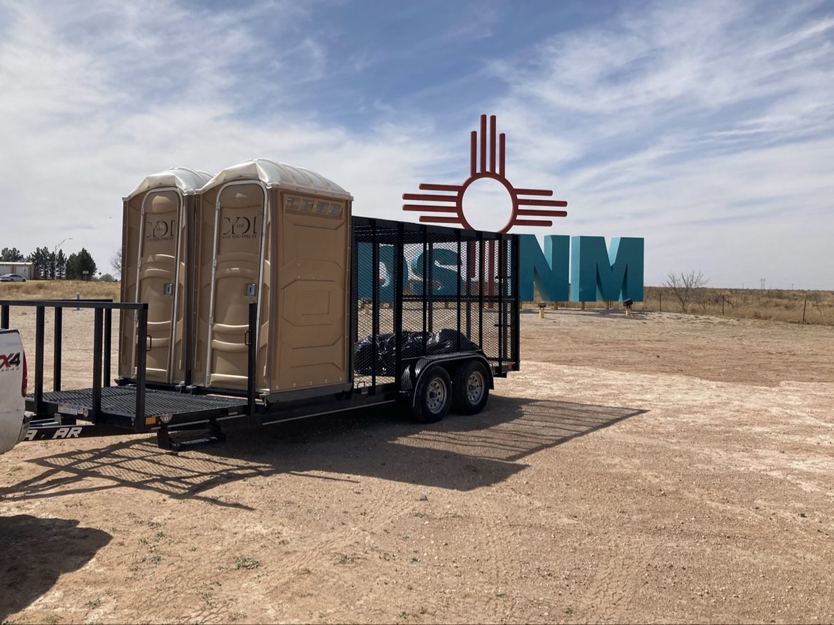 Porta potty and trash trailer rental unit in New Mexico